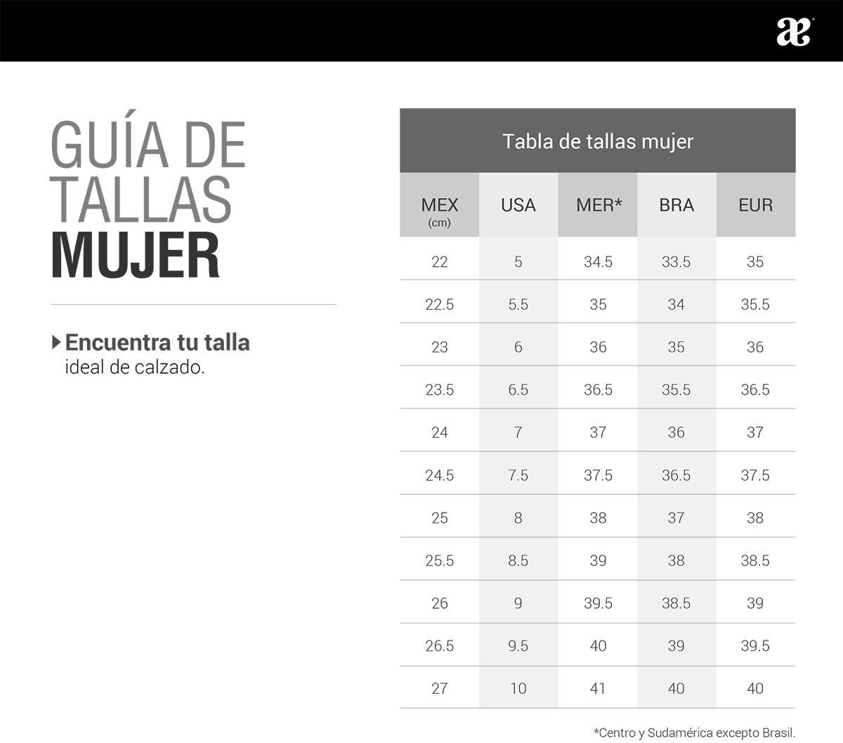 Gu a de Tallas Calzado Mujer Centro de Ayuda